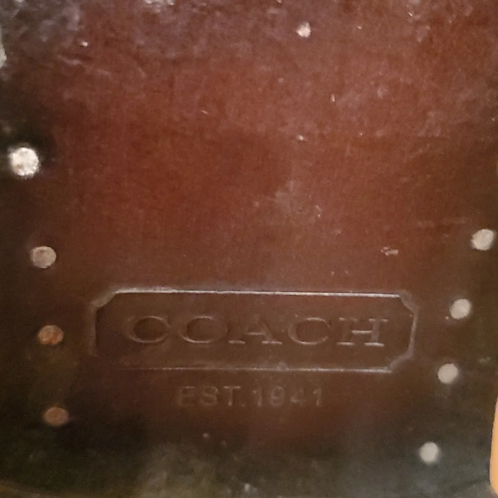 Coach Chrissi black boots size 7. Leather and Classic Coach print fabric uppers. - Picture 6 of 7